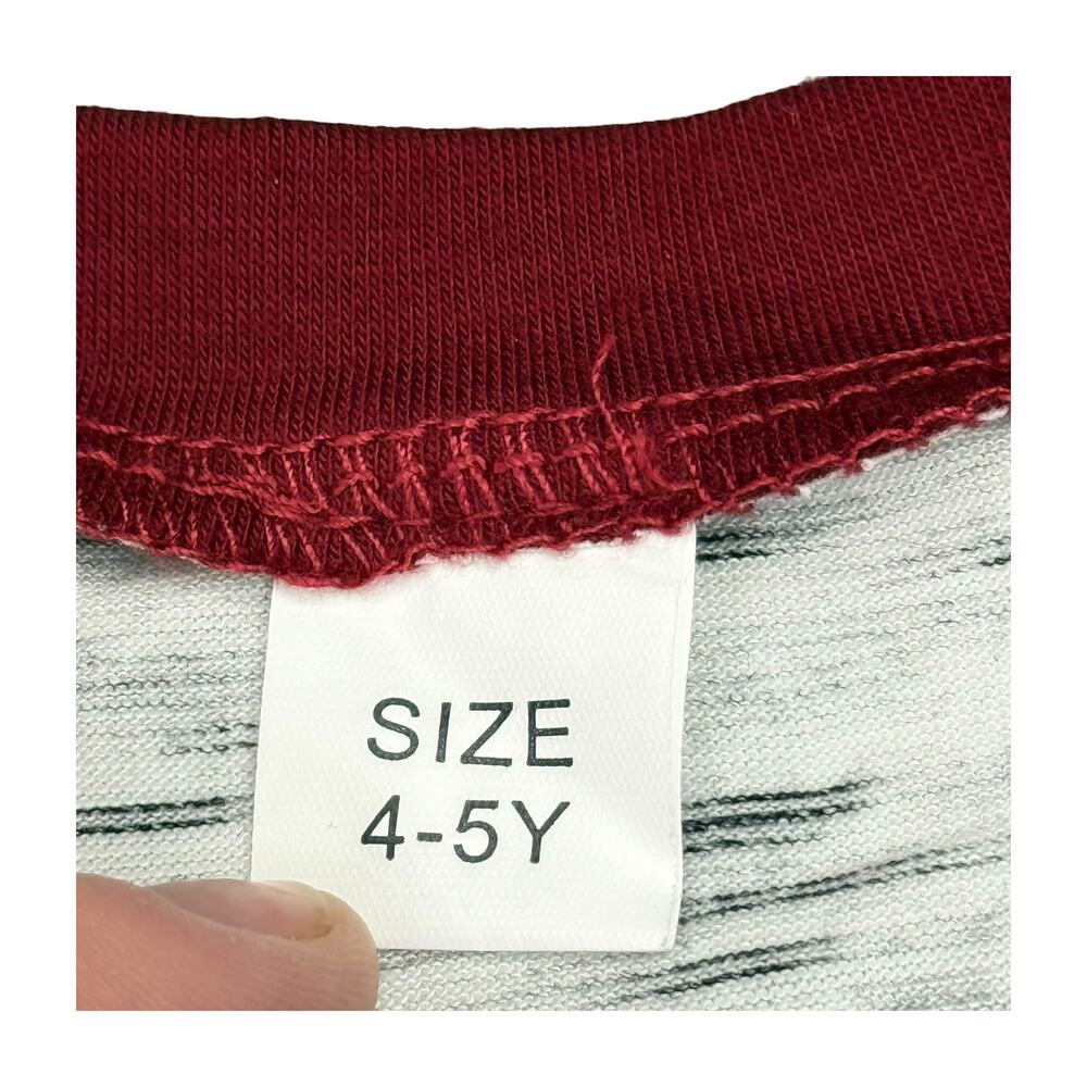 Kids Stand Out Raglan Shirt Red Sleeve 4-5Y - Picture 2 of 8